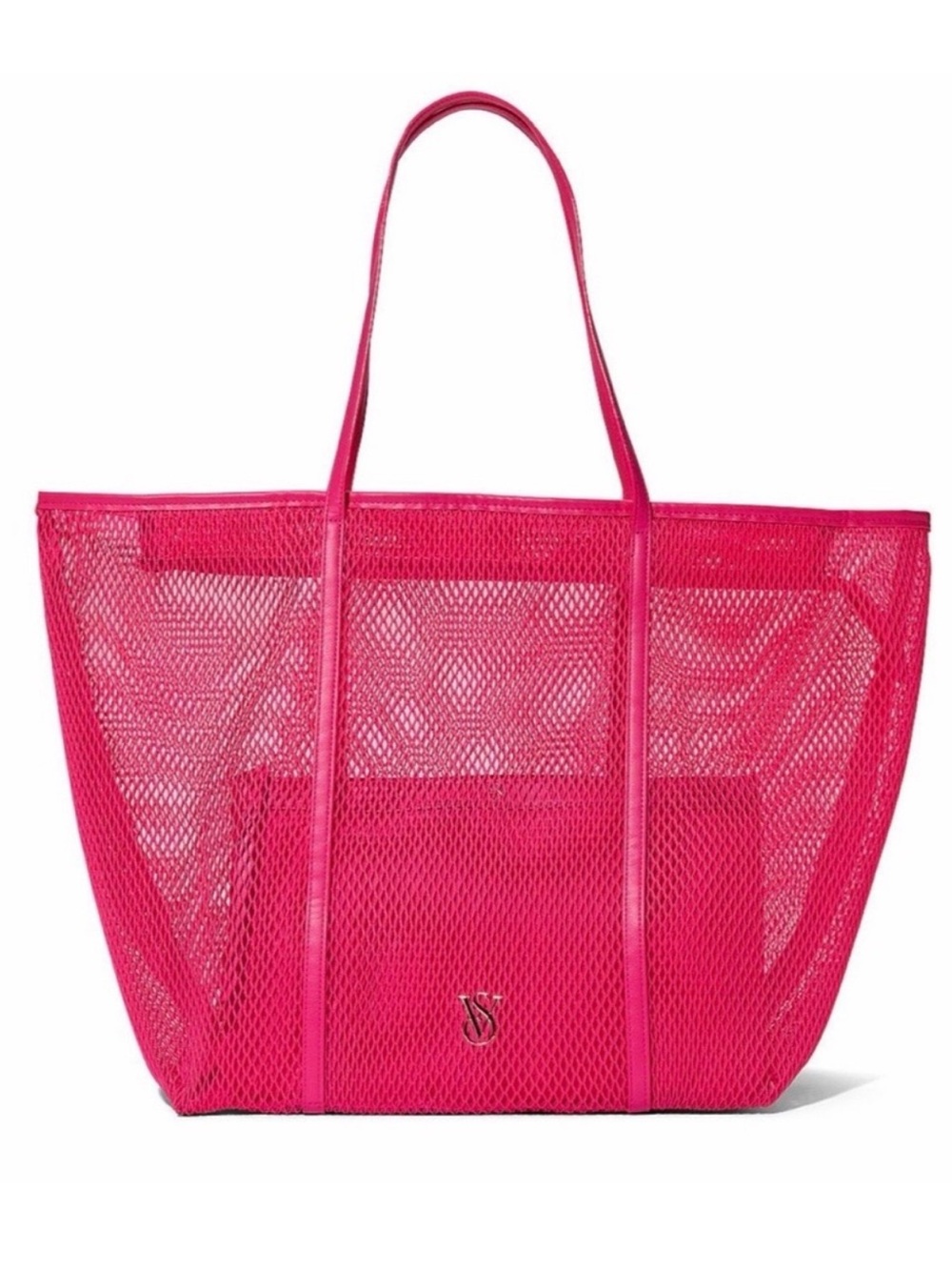 Victoria's Secret Mesh Tote & Pouch Set NWT Hot Pink Pack Set